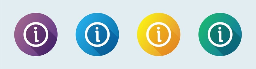 Poster - Info line icon in flat design style. Information sign vector collection.