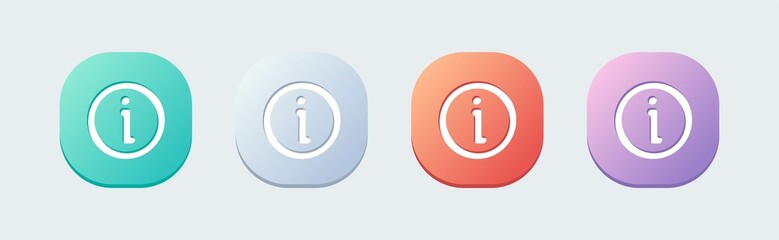 Poster - Info line icon in flat design style. Information sign vector collection.