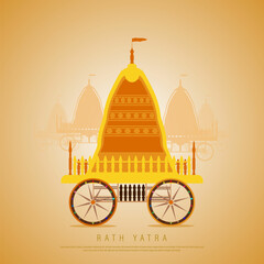 Wall Mural - Indian Festival Rath Yatra festival, vector illustration