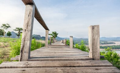  Natural landscape with mountain trails and beautiful Mekong River views. Tourist spots in Loei, Phu Lam Duan.