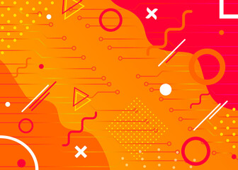Wall Mural - Memphis style. Geometric background. Abstract trendy background. Geometric vector shapes.