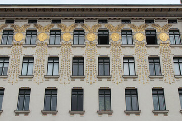 Sticker - art nouveau habitation building (musenhaus) in vienna (austria)