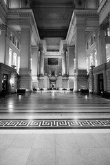 Wall Mural - Brussels - Justice Palace. Black white photo retro style. Belgian landmark.