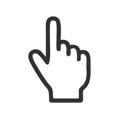 Poster - White hand shaped pointer template. Pointer icon, pointer symbol, user interface display of the operating system. Defaults. classic. Retro. Outline. EPS10