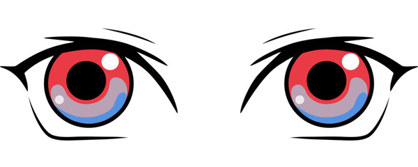 Colorful eyes collection isolated on white, modern design, Cartoon woman eyes and eyebrows with lashes. Isolated vector illustration. Can used for T-shirt print, poster and cards. cartoon anime eyes