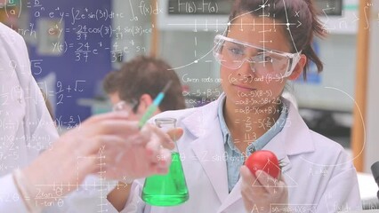 Poster - Animation of mathematical equations over diverse scientists vaccinating tomato