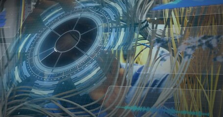 Poster - Animation of scope scanning and data processing over cables in computer server