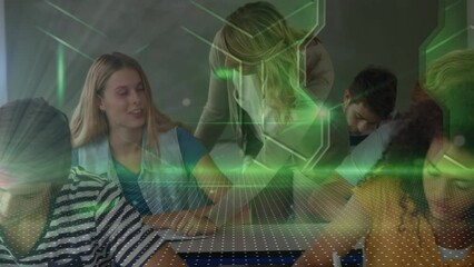 Poster - Animation of data processing over diverse students with teacher