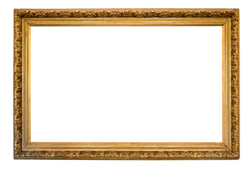 blank ornamental gold picture frame cut out