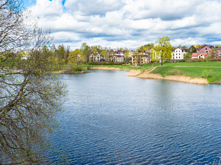 Wall Mural - lake in Priory park in Gatchina town, Russia