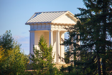 Poster - white gazebo in nature against the sky