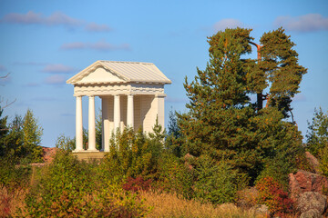 Poster - white gazebo in nature against the sky