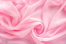 Pink Chiffon Fabric Draped With Large Folds, Delicate Background