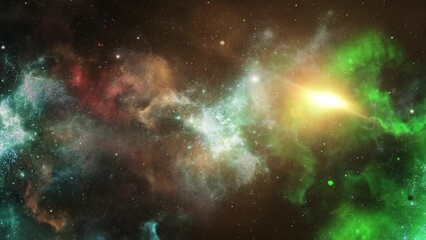 nebula clouds and a bright light in the great universe