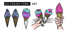 Summer Ice Cream Cone Vector