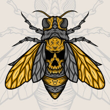 Bees Skull Artwork