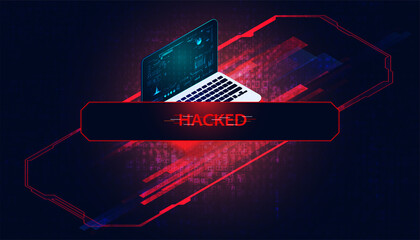 Poster - abstract laptop interface data interference server hacking online theft internet system vulnerabilit