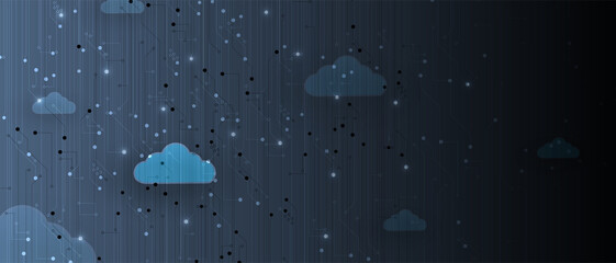 Cloud technology. Integrated digital web concept background
