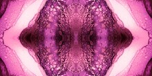 Purple Paints Background. Passion Stained Glass Abstract. Coral Contemporary Art Fashion. Stained Glass Heart. Stained Window. Pink Fragmented Kaleidoscopic.