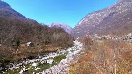 Wall Mural - Verzasca River during low flow, Frasco, Valle Verzasca, Switzerland
