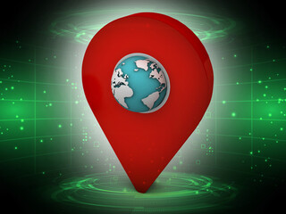 Fototapete - 3d illustration navigation and globe abstract