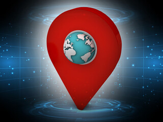 Fototapete - 3d illustration navigation and globe abstract