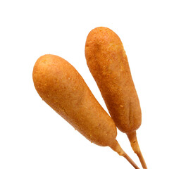 Canvas Print - Organic Corn Dog on white background 