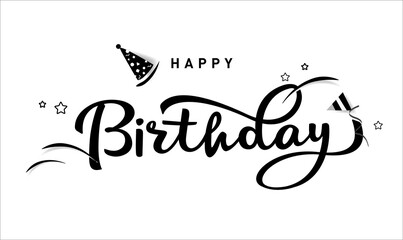 Happy Birthday lettering text banner