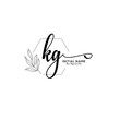 Initial letter KG beauty handwriting logo vector