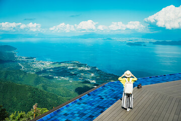 Poster - びわ湖テラスと旅行者