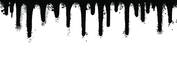 Wall Mural - Graffiti Spray painted lines and grunge dots isolated on white background. Black ink splatter lines and drops on the wall vector illustration.