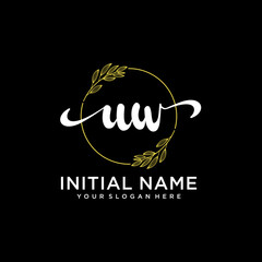 UW Initial handwriting logo vector. Hand lettering for designs.