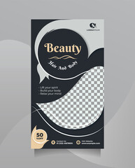 Wall Mural - beauty premium salon promotion design social media story post and banner. vector template concept of