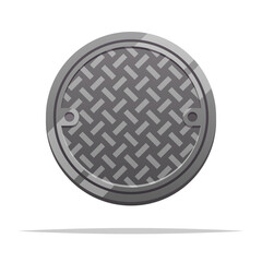 Wall Mural - Manhole cover vector isolated illustration