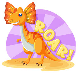 Poster - Cute dinosaur with word roar