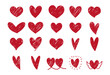 Heart Hand drawn set doodles ,hearts collection. Romance and love illustrations.	
