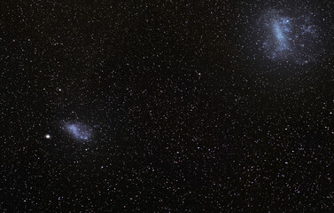 Wall Mural - the magellanic clouds. two irregular dwarf galaxies in the southern celestial hemisphere, constellat