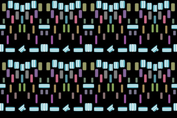 Colorful seamless pattern on black background