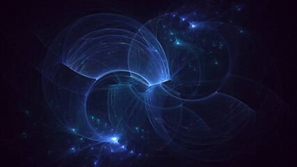 Wall Mural - 3D rendering abstract multicolor fractal light background