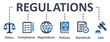 Regulations icon - vector illustration . regulations, regulation, compliance, law, authority, rules, infographic, template, presentation, concept, banner, pictogram, icon set, icons .
