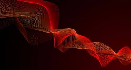 Aufkleber - abstract wave lines motion dark red background presentation template