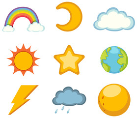 different weather icons set