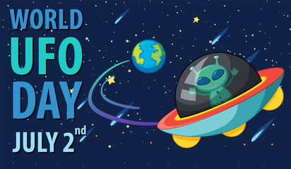 Wall Mural - World UFO Day Poster Banner