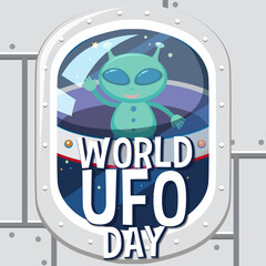 Wall Mural - World UFO Day Poster Design