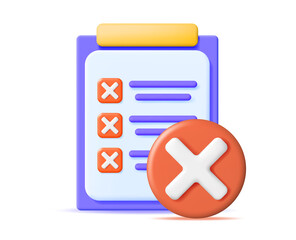 Poster - 3D Paper Clipboard Holder with Wrong Checklist