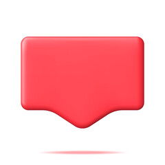 Poster - 3d red blank speech bubble isolated on white