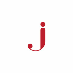 Sticker - letter j simple red beauty logo vector