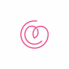 Sticker - letter c thread love shape decoration symbol logo vector