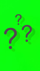 Fototapete - Question marks with shadow on yellow background.Technical support. Answers to questions. Vertical image. 3D image. 3D rendering.