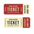 Retro vintage simple tickets for events, theater, circus and cinema